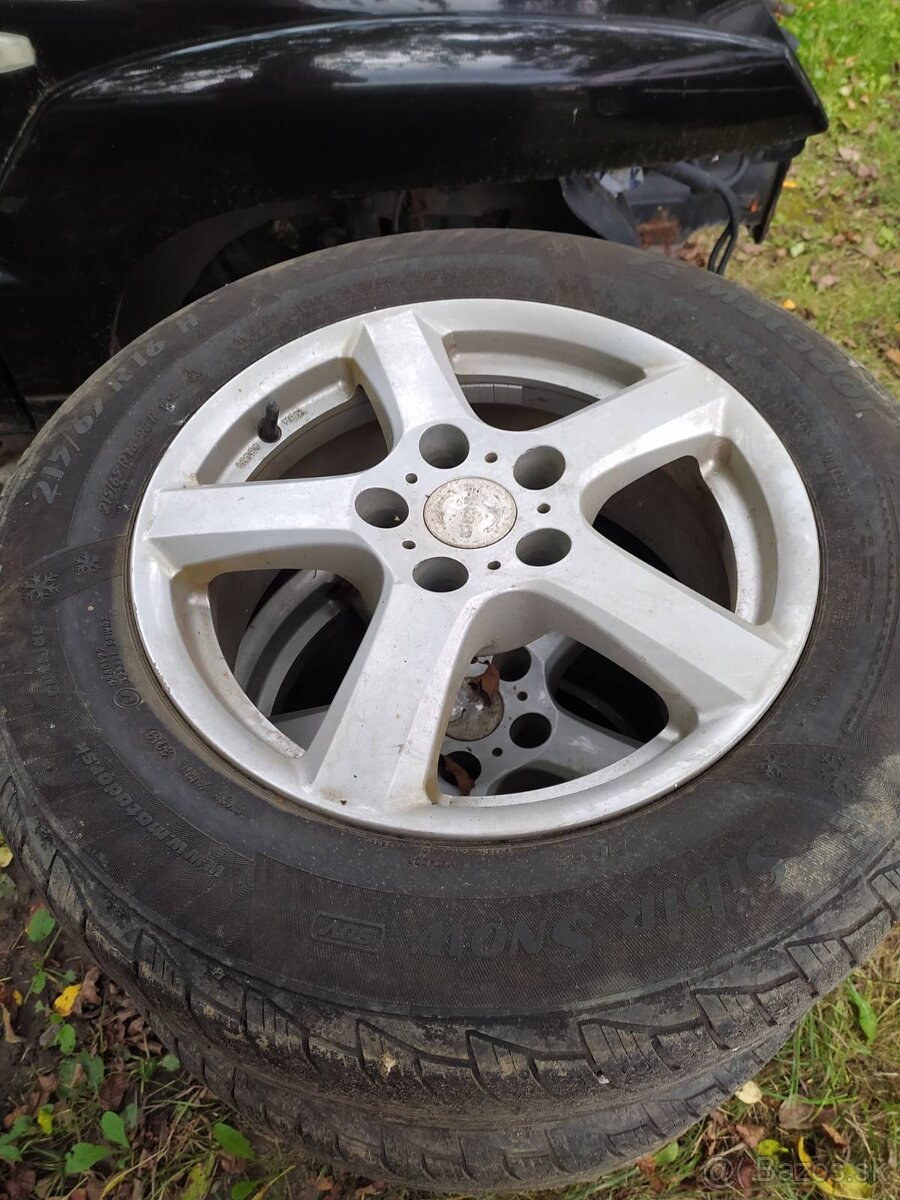 ALU disky 5x114,3 r16 a zimné pneu 215/65R16