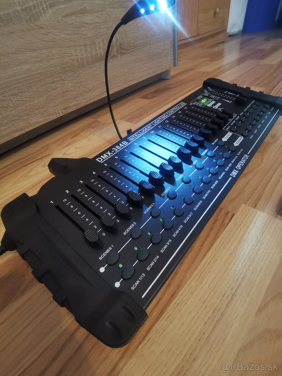 Dmx pult 384 s led osvetlením a MIDI ovládaním