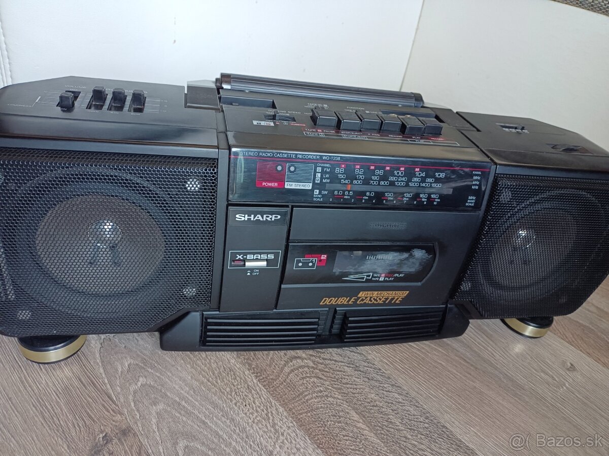 Sharp WQ T 238H bk, radiomagnetofon retro 2 kazeťák