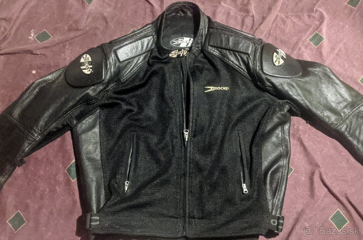 Mens Motorcycle Padded Mesh/Leather Racing Jacket XL