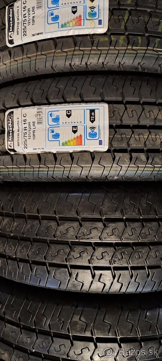 Predám 4ks letné 225/75r16C Matador na dodávku