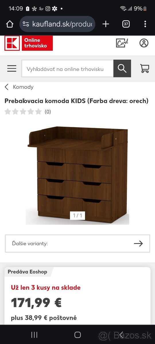 Prebaľovacia komoda