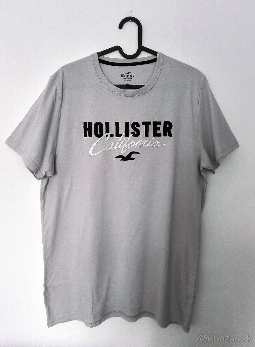 Hollister pánske tričko bledosivé L