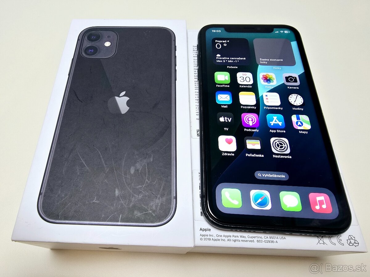 Apple iPhone 11 64GB Black ,Baterka 100%