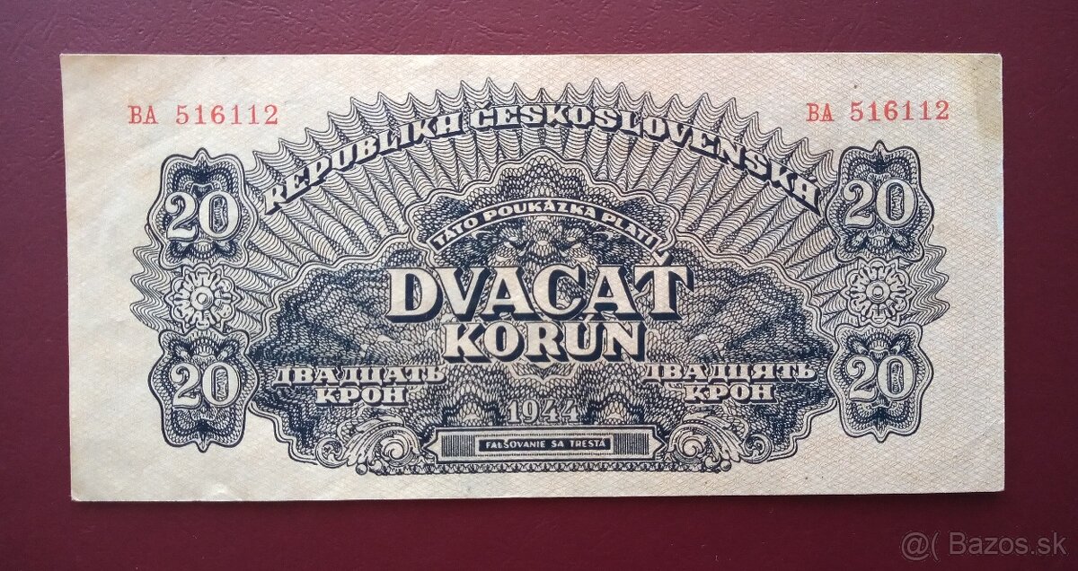 20korun, poukážka, 1944