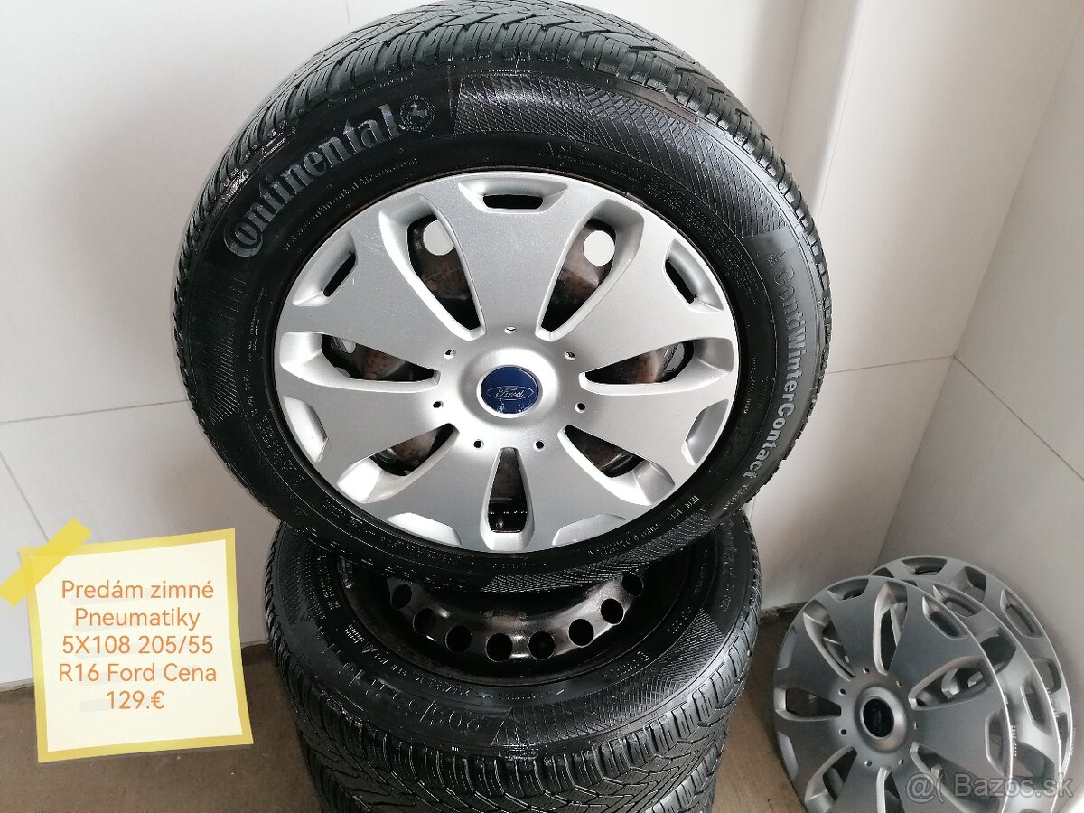 Zimné pneumatiky 5X108 205/55 R16 Ford Cena 129.€