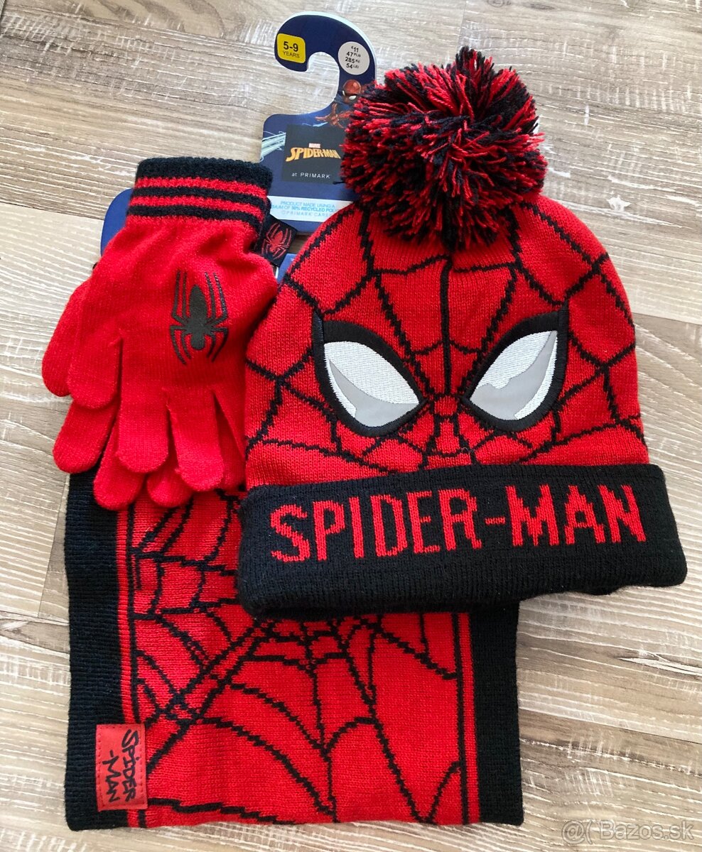 Set-nové/Detský zimný set Spider-man,čiapka,rukavice,šál