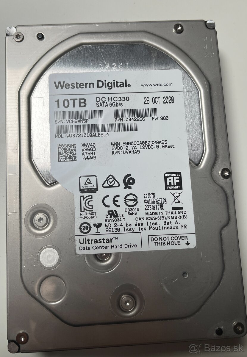 HDD disk 3,5 Western Digital DC HC330 10TB, 6Gb