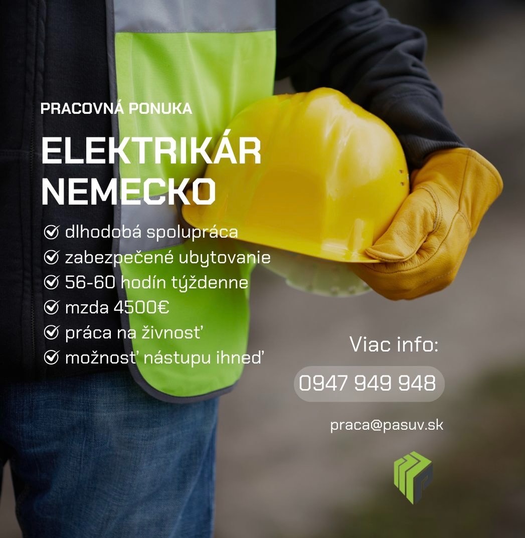 ELEKTRIKÁR Nemčinár nástup ihneď