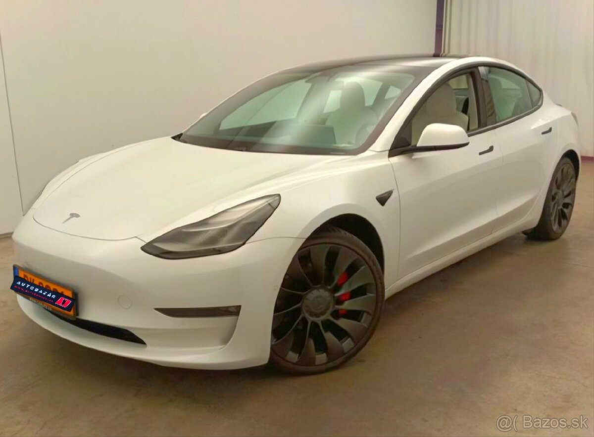 ✅️Tesla Model 3 Performance LongRange 512HP,BIELY INTERIÉR✅️