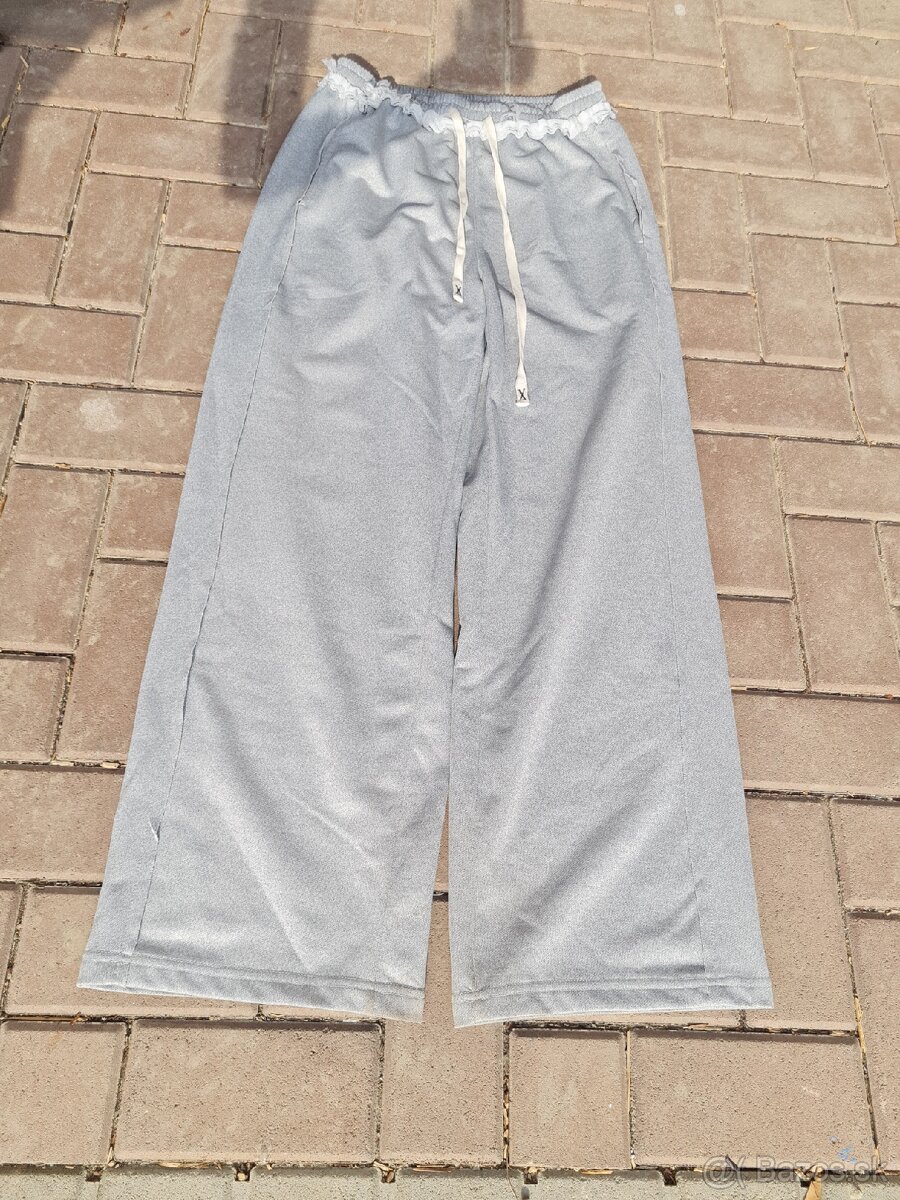 Baggy široké wideleg sivé tepláky, baggy sweatpants sweats