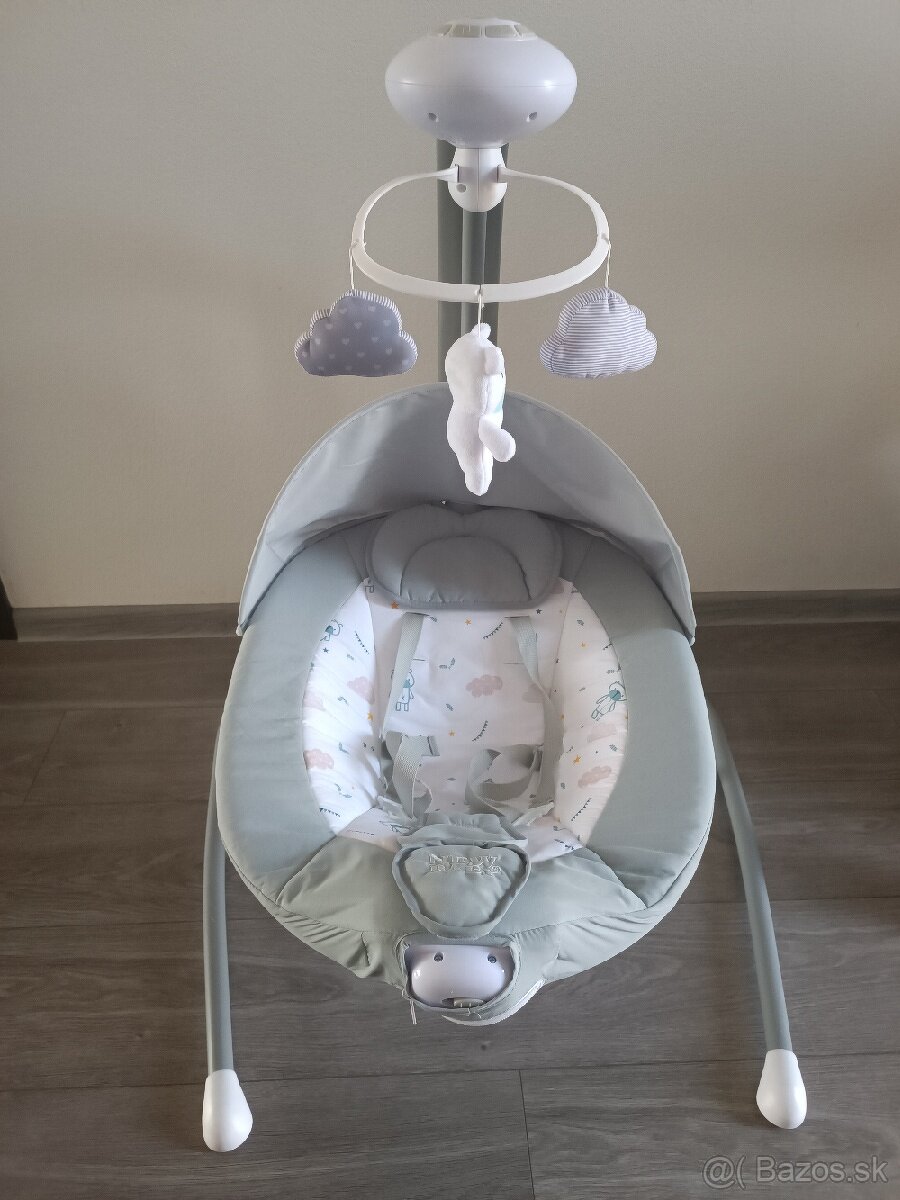 Detské hojdacie lehátko NEW BABY TEDDY PLUS s vibráciou