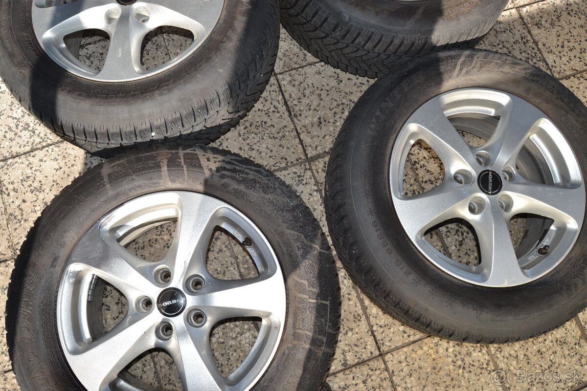 Elektróny R16 a zimné pneumatiky 215/65 R16, rozteč 5 x 112