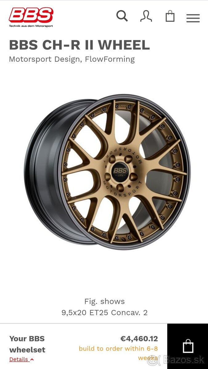 BBS CH-R II Motorsport limited edition Bronze R20