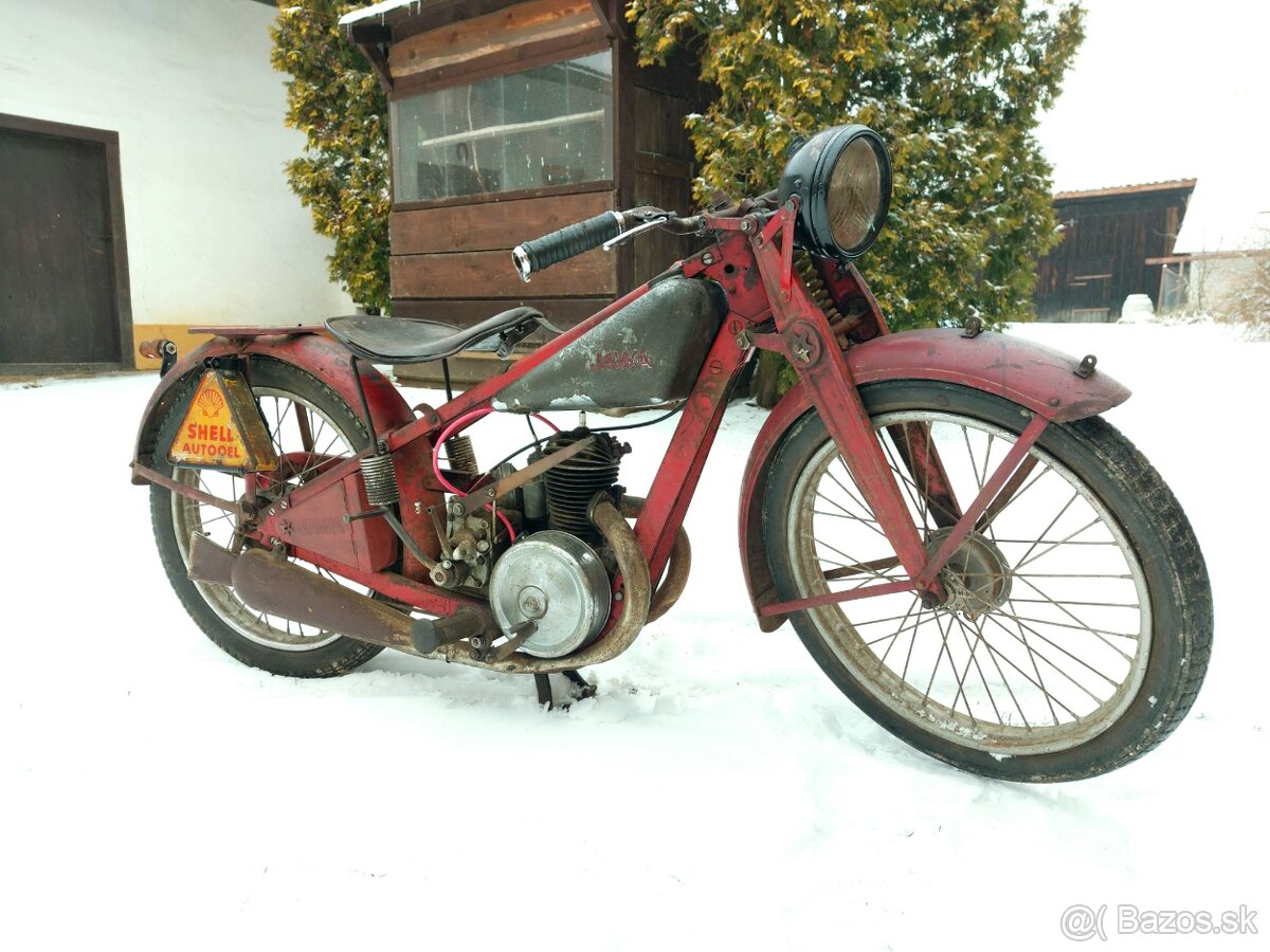 Jawa 175 rv 1933 Villiers vcetne plechovky Shell, pumpicky..