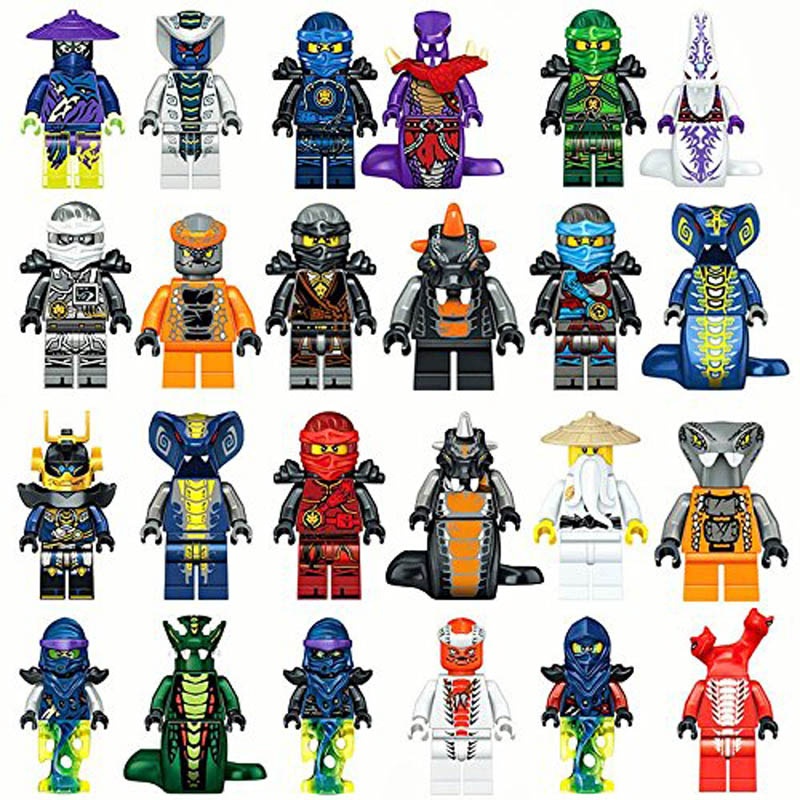 NINJAGO sada 24 ks postaviciek+zbrane