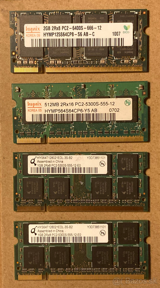 Predám pamäte DDR2 RAM 2GB do notebooku