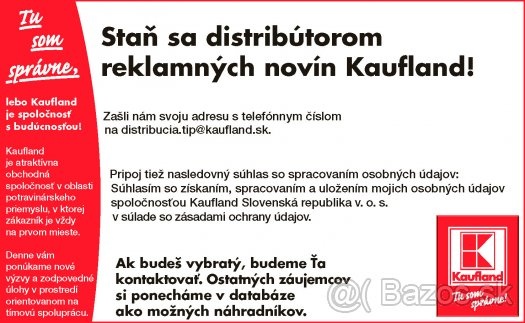 Distribútor reklamných novín Kaufland pre LIPT.MIKULÁŠ