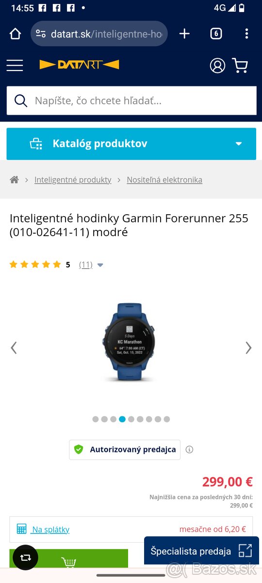 Predám hodinky Garmin Forerunner 255 (010-02641-11) mo