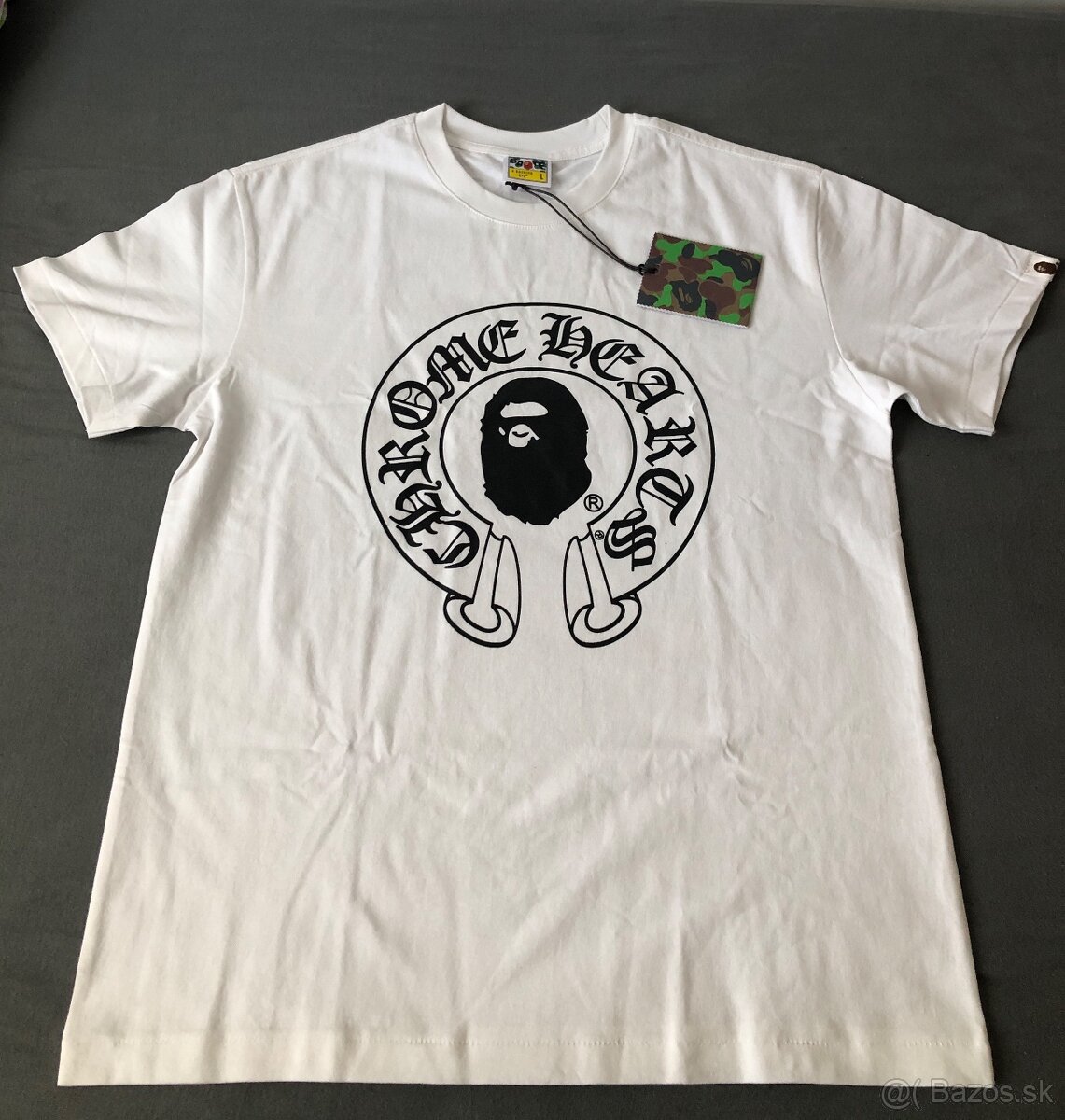 Bape x Chrome Hearts white tee