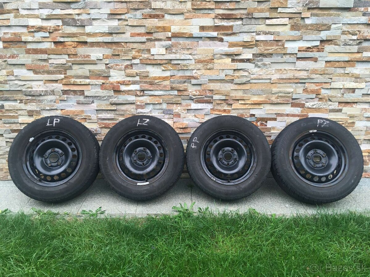 Predám plechové disky 5x112 R15 + pneu 195/65