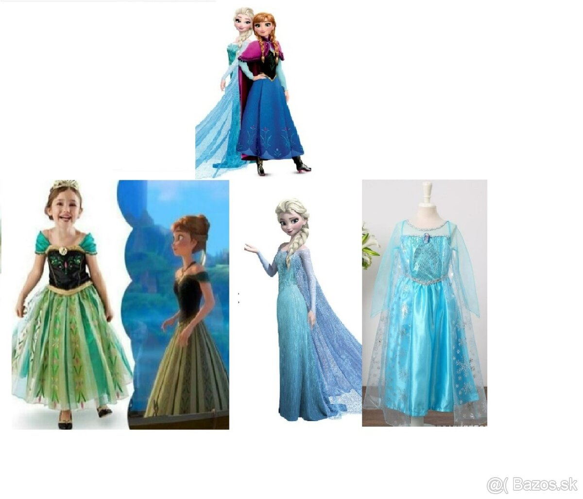 šaty kostým Frozen Elsa a Annna ihneď k odoslaniu aj doplnky