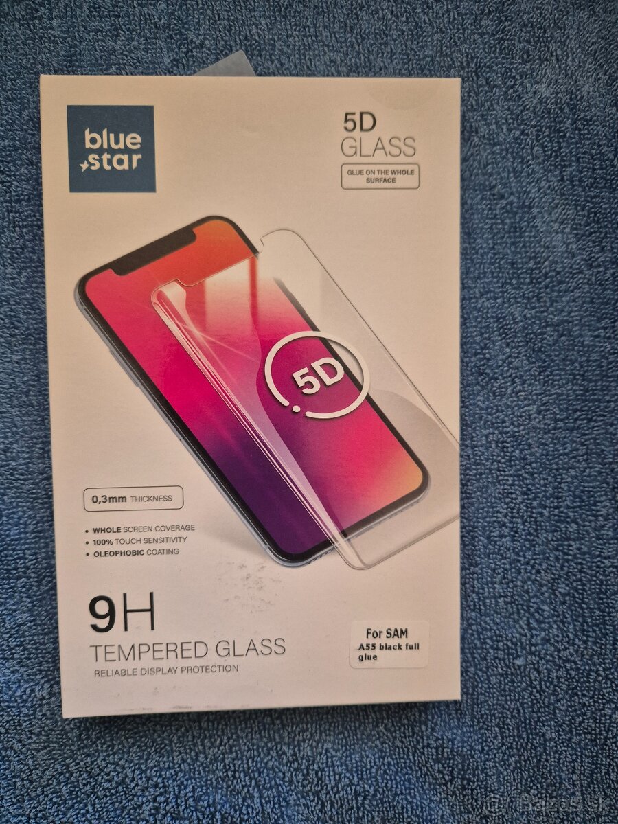 sklo na Samsung A55 5g čierne okraje iba osobne