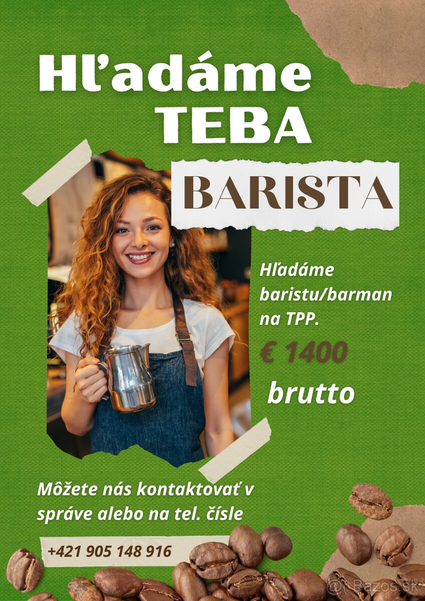 Barista v Kaviarni Central caffe