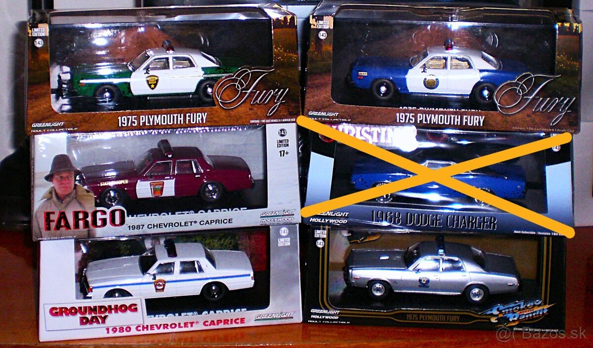 DODGE CHARGER , CHEVROLET CAPRICE , PLYMOUTH FURY , 1:43 ,