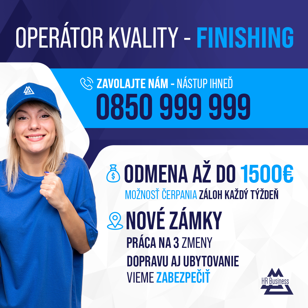 Nové Zámky: Pracuj ako Operátor kvality a zarábaj 1500€