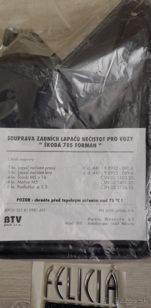 ZNAK FELICIA GLX ZADNE LAPACE PRE SKODA FORMAN 785