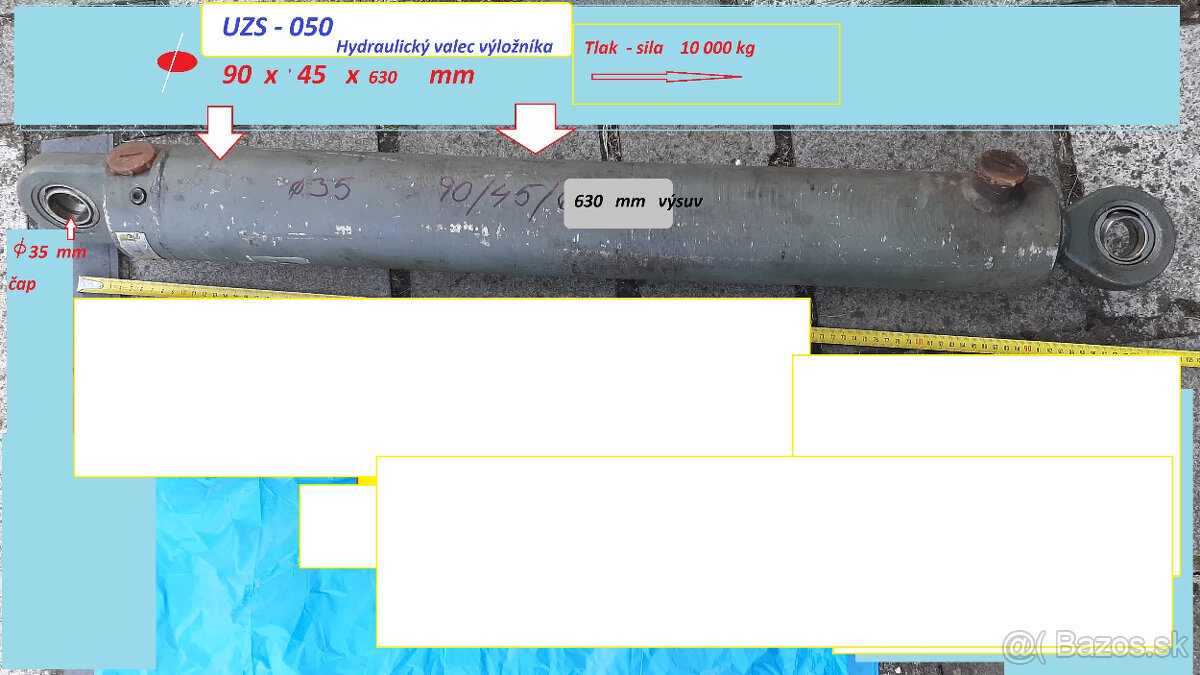 Hydraulický   Valec  aj pre nakladač UZS -050 a k štiepačke