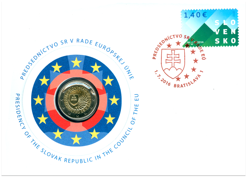 Numizmaticka obalka - 2016 - Predsedníctvo SR v Rade EÚ