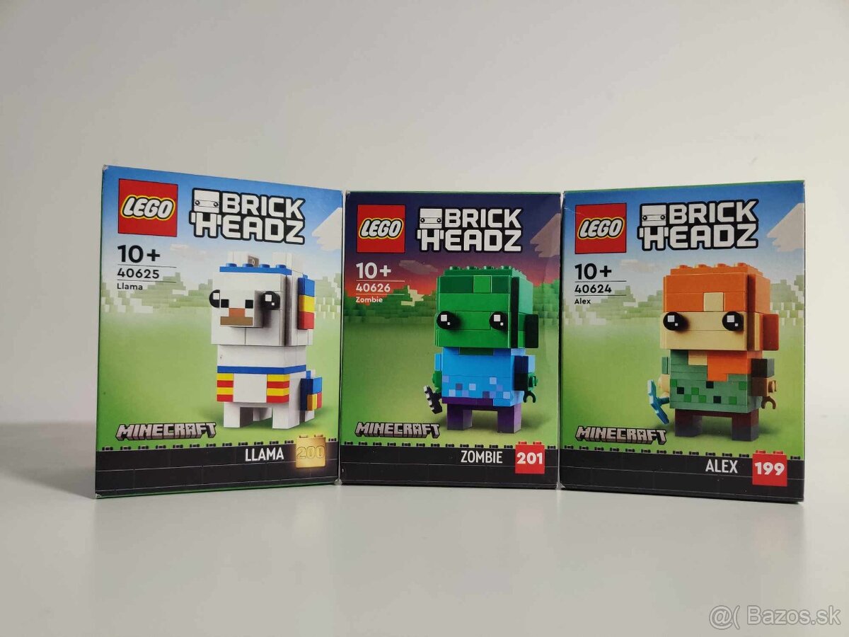 LEGO Brickheadz Minecraft 40625, 40624, 40626