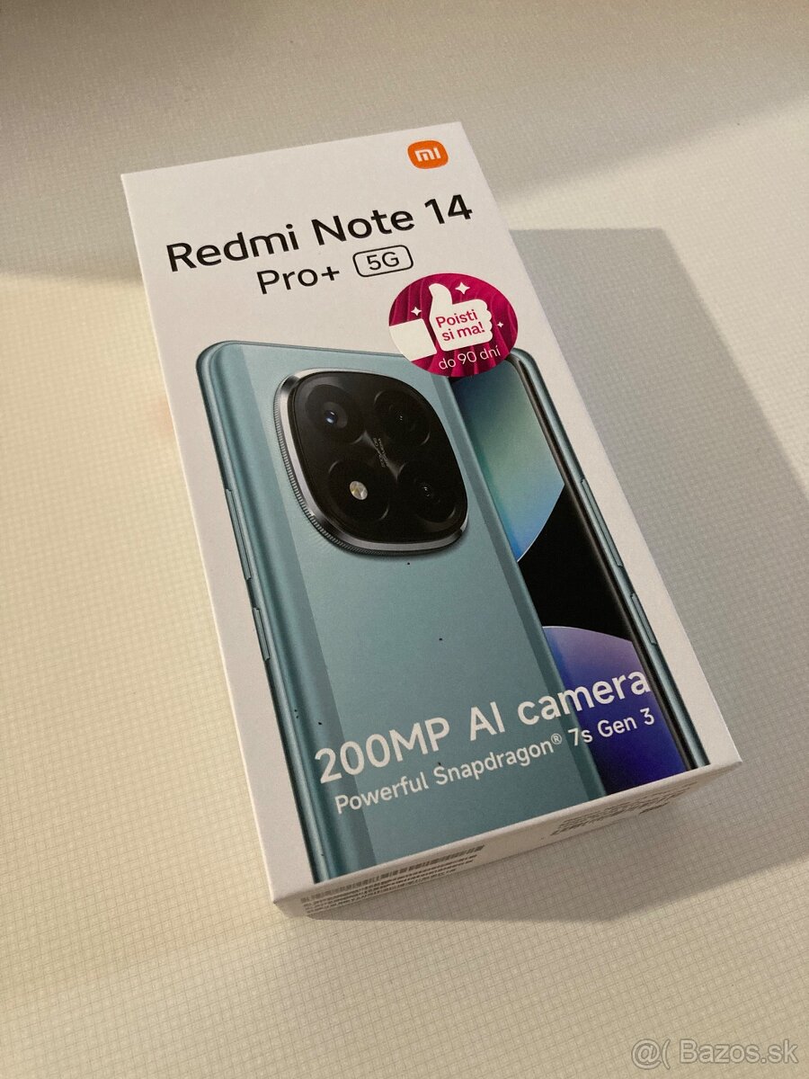 Predám úplne nový Xiaomi Redmi Note 14 Pro+ black 5G 512 GB