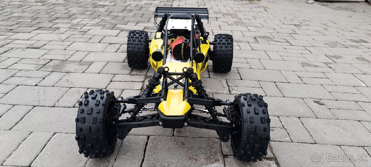 Predám PREDVÁDZAČKU 1:5 BENZÍNOVÉ RC auto Rovan Baja 5b ŽLTÉ