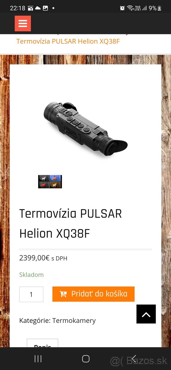 Termovízia Pulsar Helion XQ38F