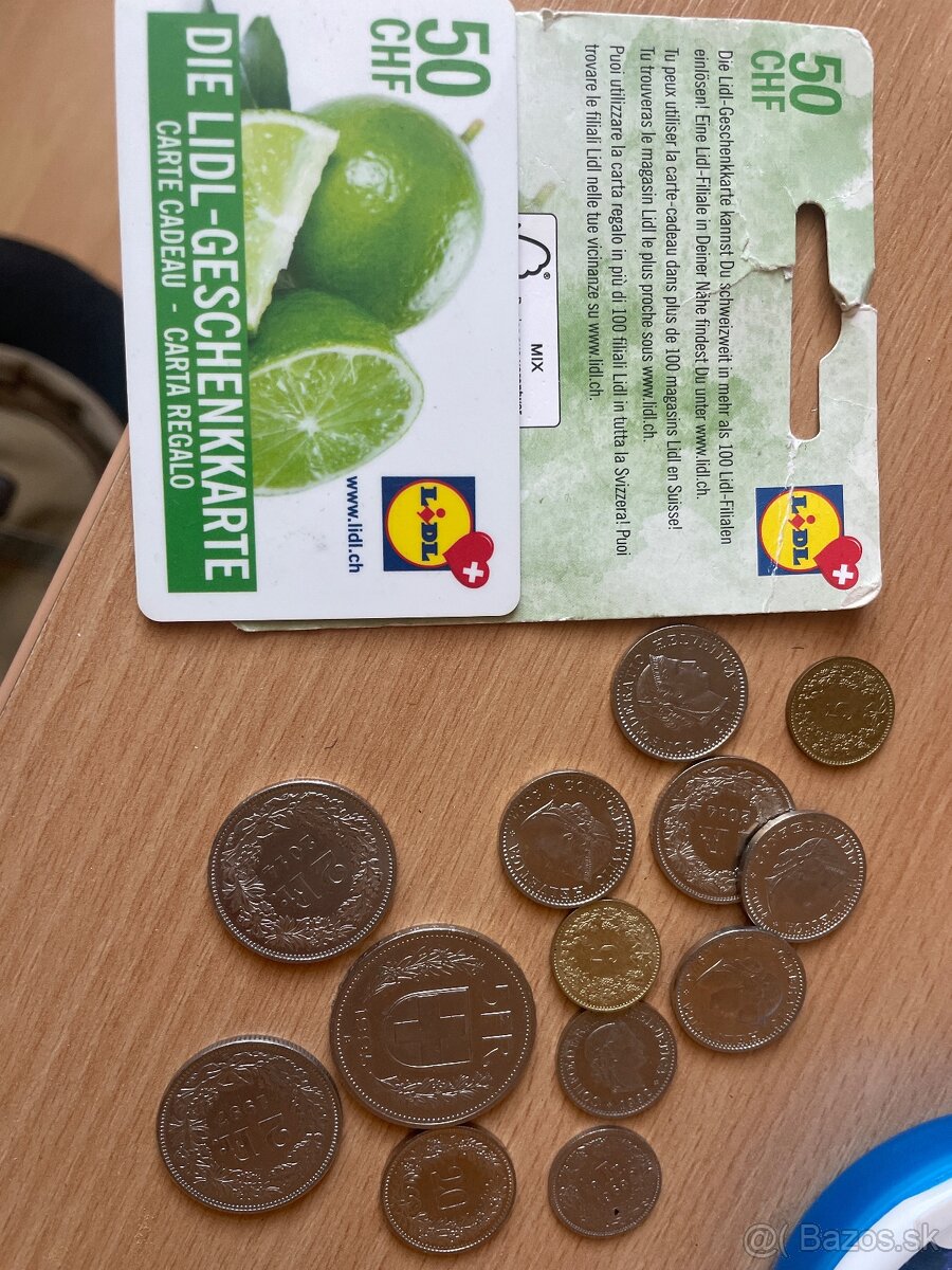 50 chf lidl poukaz plus 10 chf drobne