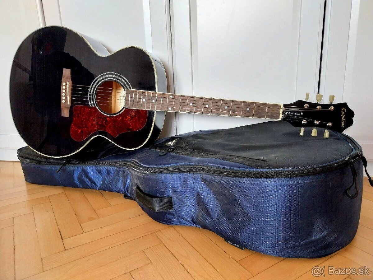 EPIPHONE EJ-200 ART ACOUSTIC JUMBO BLACK vr RITTER PÚZDRA