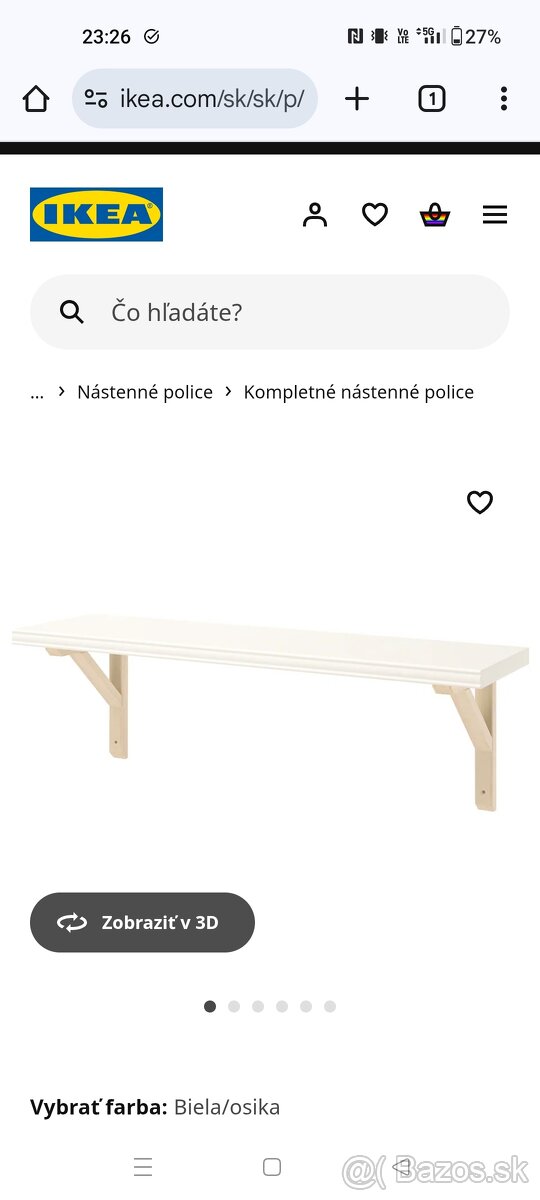 Nástenné poličky Ikea