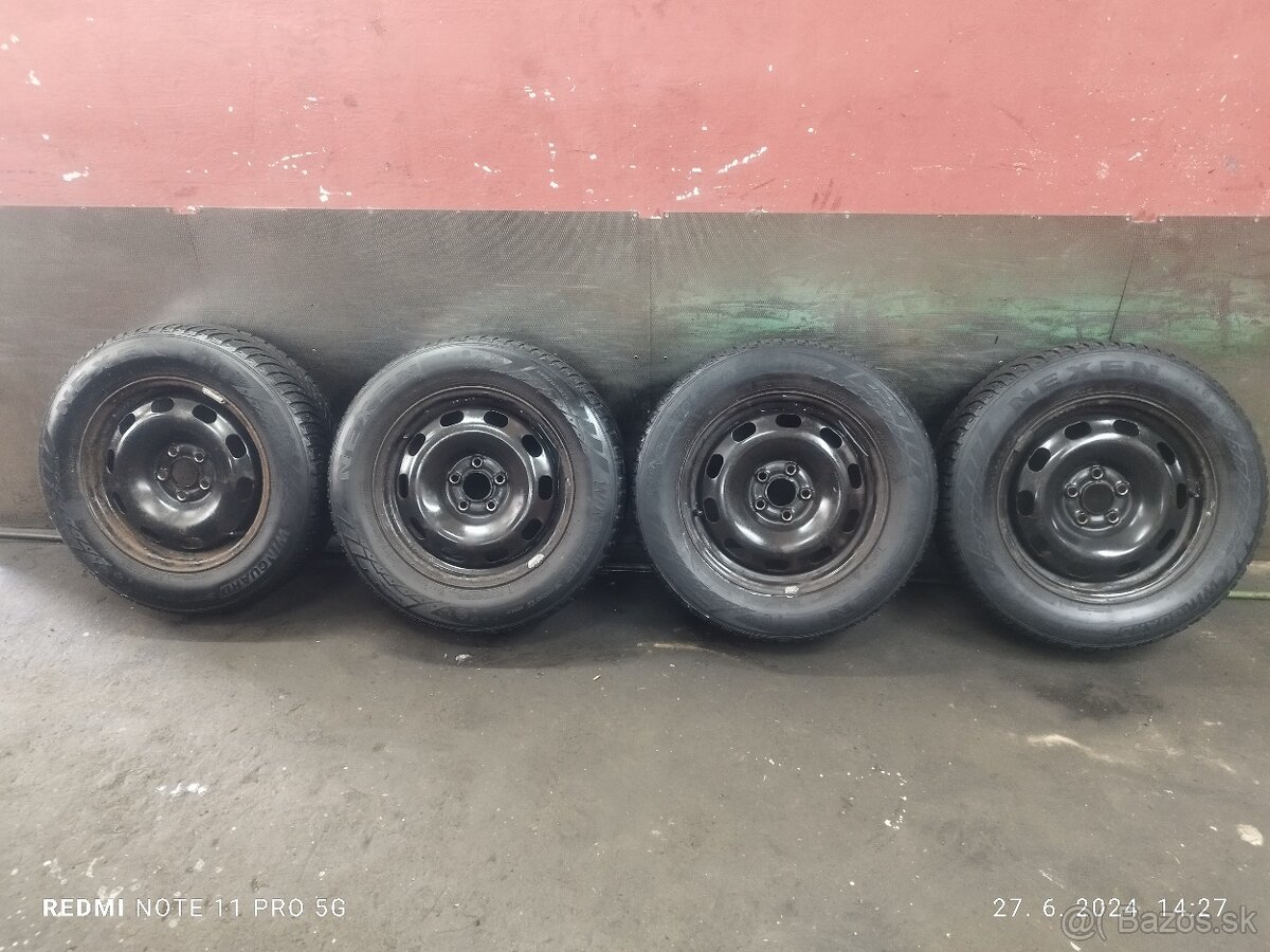 Predám komplet sadu plechových diskov 5x100 R15 195/65 R15