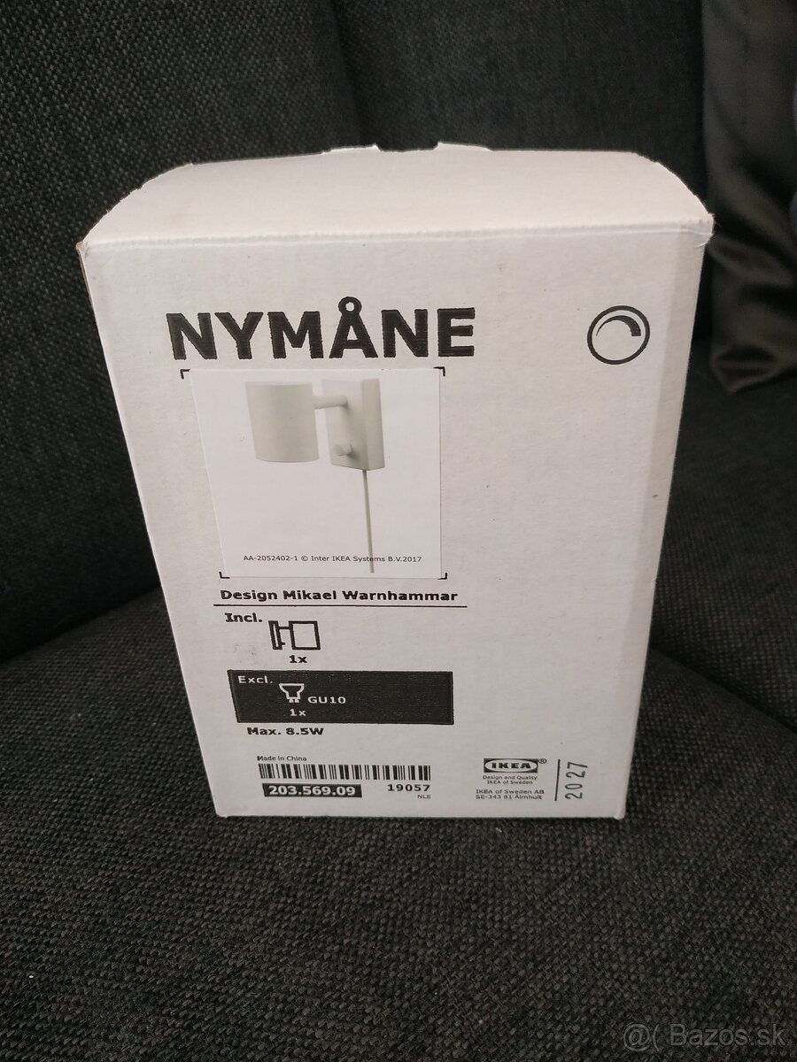 NYMÅNE nástenná lampa, biela