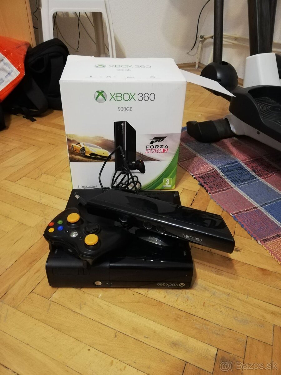 XBOX 360, snímač pohybu, volant, 11 hier