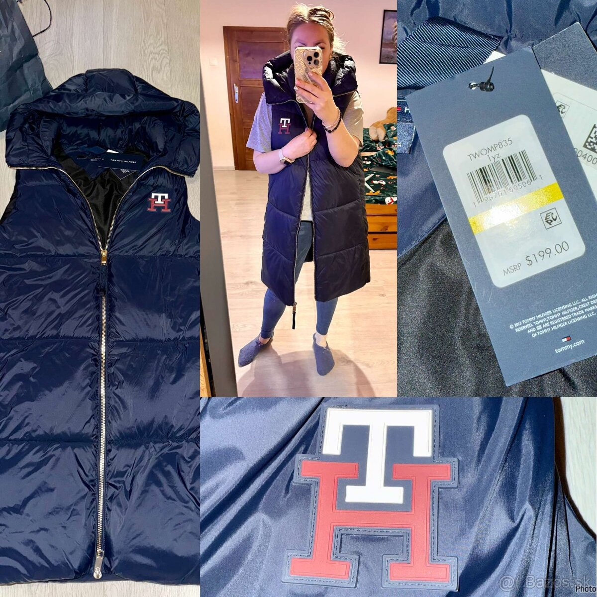 tommy hilfiger luxusna original bunda-vesta s visackami