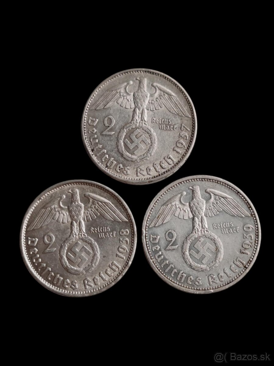 3 x 2 Marka 1937, 1938 , 1939 - 3. ríša