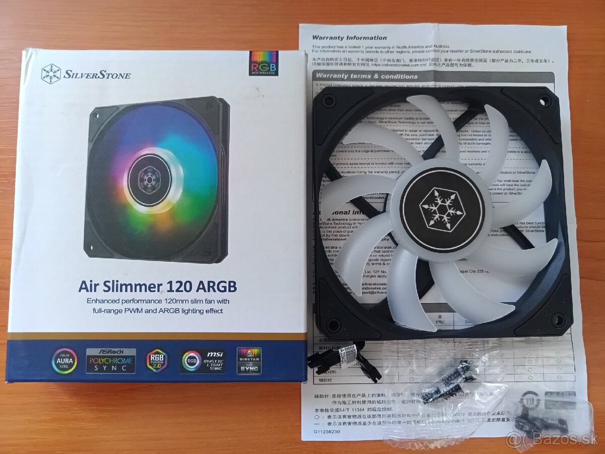 PC ventilátor značky SilverStone model Air Slimmer 120 ARGB