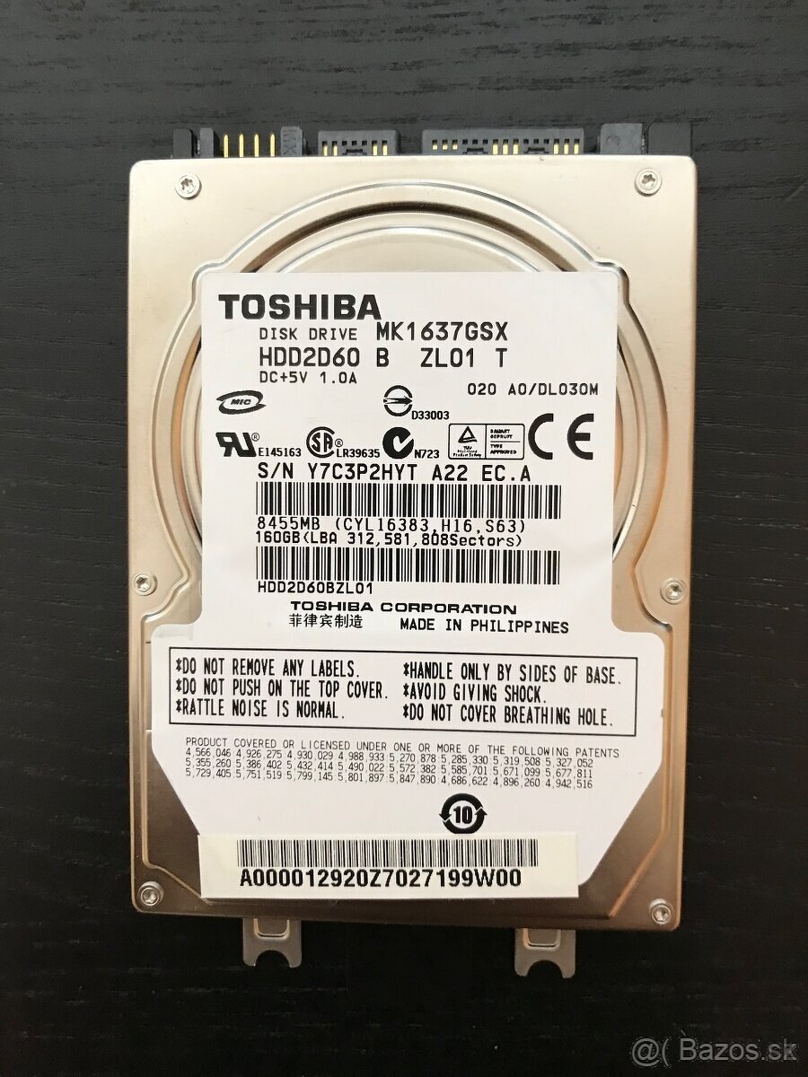 Hard disk Toshiba MK1637GSX