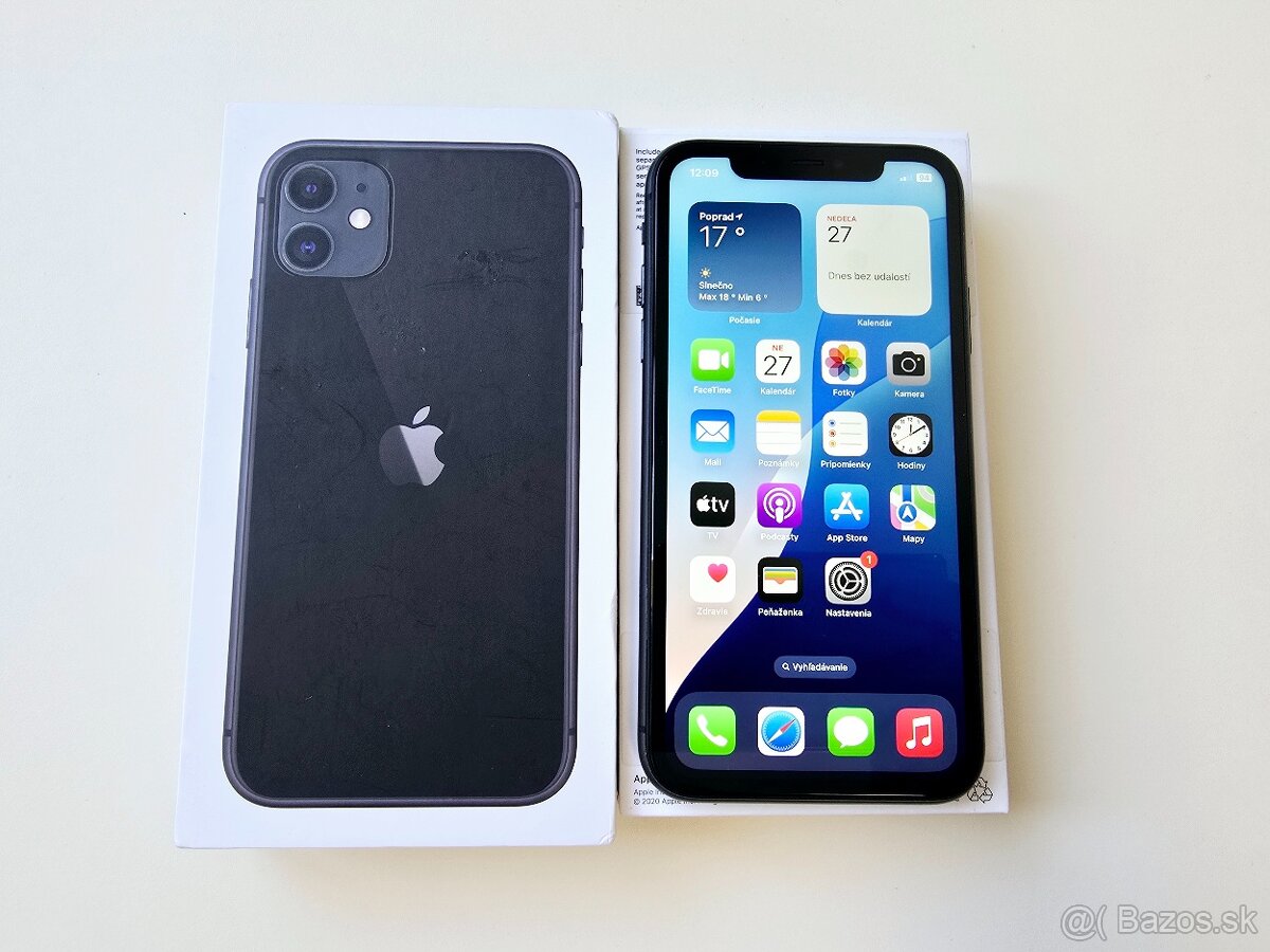 APPLE IPHONE 11 BLACK 64GB Baterka 100%