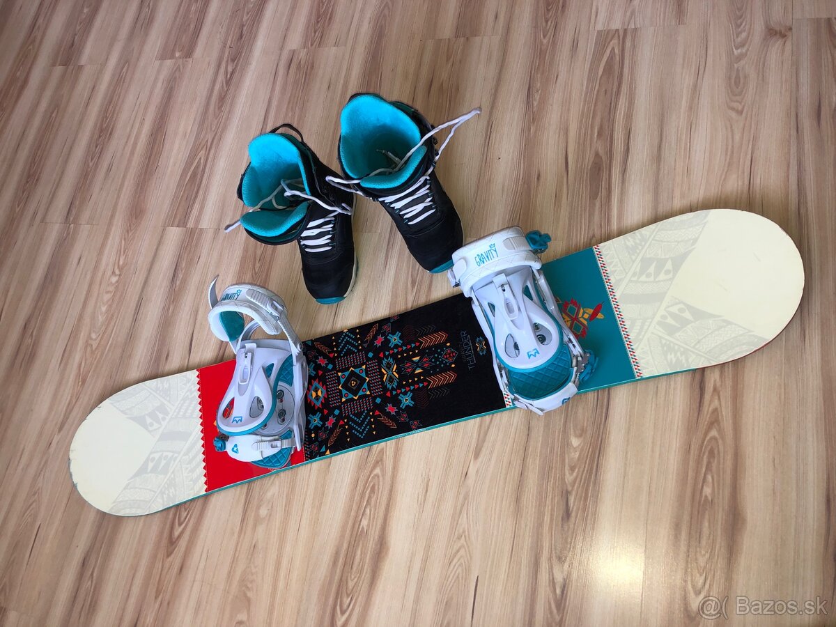 snowboard komplet set 147 cm