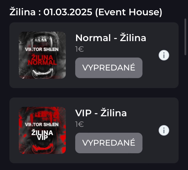 Viktor Sheen Opičí syndróm tour Žilina Event House